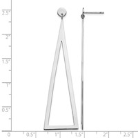 Sterling Silver Rhodium-plated Polished Triangle Post Dangle Earrings view 4