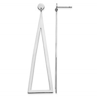 Sterling Silver Rhodium-plated Polished Triangle Post Dangle Earrings view 1