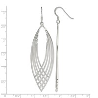 Sterling Silver Polished Fancy Dangle Shepherd Hook Earrings view 4