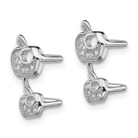 Sterling Silver Rhodium-plated CZ Double Apple Left Cuff Earring view 2