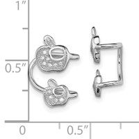 Sterling Silver Rhodium-plated CZ Double Apple Left Cuff Earring view 3
