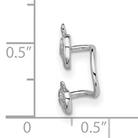 Sterling Silver Rhodium-plated CZ Double Apple Right Cuff Earring view 3