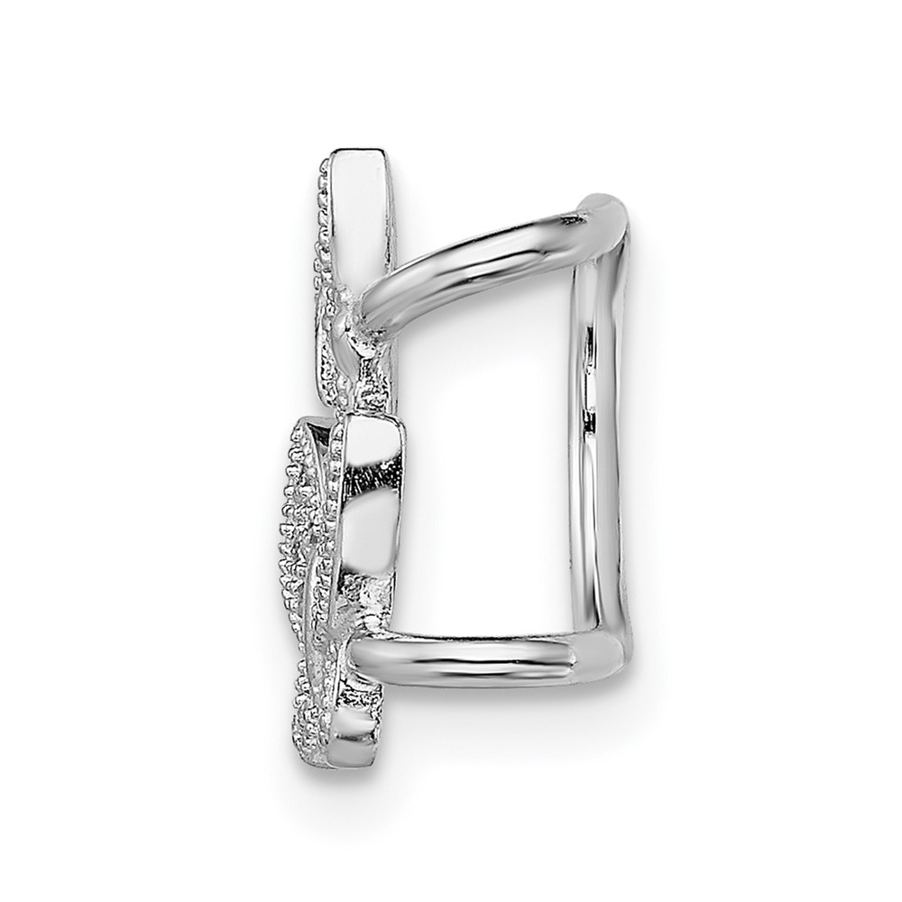 Sterling Silver Rhodium-plated CZ Double Butterfly Left Cuff Earring (QE13682)