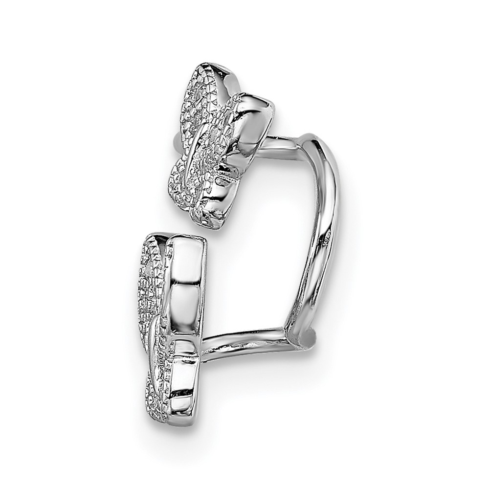 Sterling Silver Rhodium-plated CZ Double Butterfly Right Cuff Earring (QE13683)