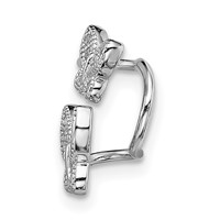 Sterling Silver Rhodium-plated CZ Double Butterfly Right Cuff Earring view 2