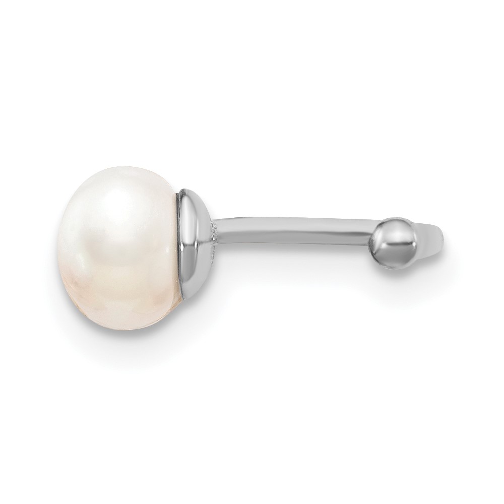 Sterling Silver Rhodium-plated FWC Pearl Pair of Cuff Earrings (QE13686)