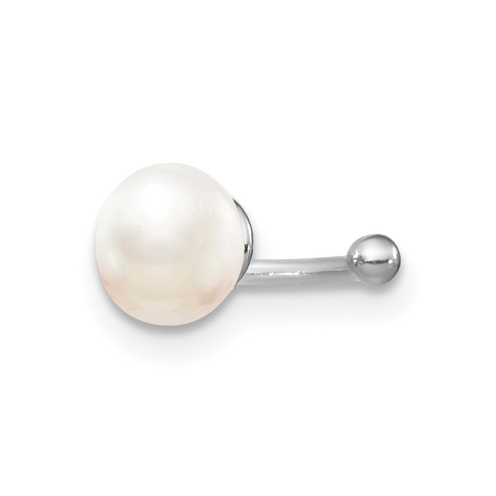 Sterling Silver Rhodium-plated FWC Pearl Pair of Cuff Earrings (QE13686)