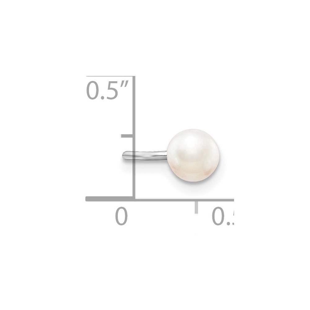 Sterling Silver Rhodium-plated FWC Pearl Pair of Cuff Earrings (QE13686)