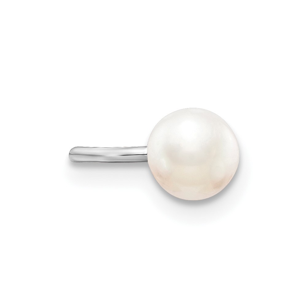 Sterling Silver Rhodium-plated FWC Pearl Pair of Cuff Earrings (QE13686)