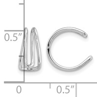 Sterling Silver Rhodium-plated Polished Adjustable Pair of Cuff Earrings view 4