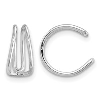 Sterling Silver Rhodium-plated Polished Adjustable Pair of Cuff Earrings view 1