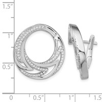 Pure Fire Sterling Silver Rhod-plated CZ Hinged Hoop Earrings view 4