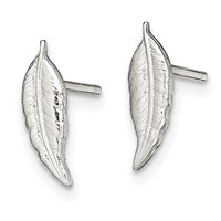 Sterling Silver Polished Feather Post Earrings view 2