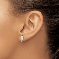 Sterling Silver Polished Feather Post Earrings view 3