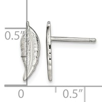 Sterling Silver Polished Feather Post Earrings view 4