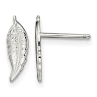 Sterling Silver Polished Feather Post Earrings view 1