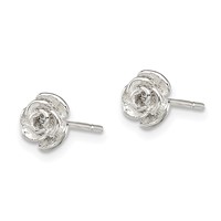 Sterling Silver Polished Rose Post Earrings view 2