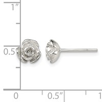Sterling Silver Polished Rose Post Earrings view 4