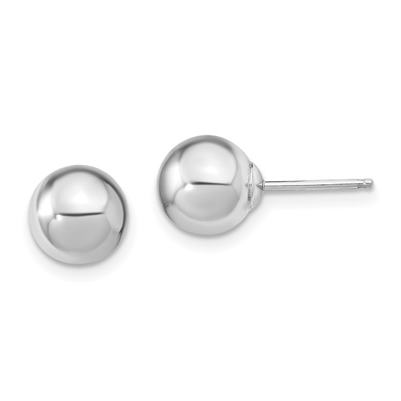 Sterling Silver Rh-pl 8-9mm Purple/Wht Imitat Shell Pearl Post 3 Earring Se