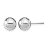 Sterling Silver Rhodium-plated 10-11mm White and Grey 10-11mm Round Imitation Shell Pearl and Ball Stet of 3 Post Earrings view 4