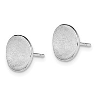 Sterling Silver Rhodium-plated Scratch Finish Post Earrings view 2