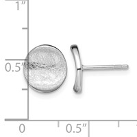 Sterling Silver Rhodium-plated Scratch Finish Post Earrings view 4