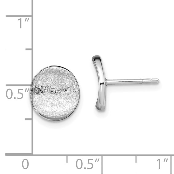 Sterling Silver Rhodium-plated Scratch Finish Post Earrings