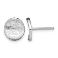 Sterling Silver Rhodium-plated Scratch Finish Post Earrings view 1