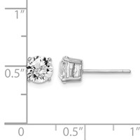 Sterling Silver Rhodium-plated Clear Crystal Birthstone Earrings view 4