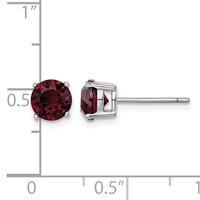 Sterling Silver Rhodium-plated Burgundy Crystal Birthstone Earrings view 4
