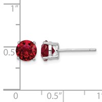 Sterling Silver Rhodium-plated Red Crystal Birthstone Earrings view 4