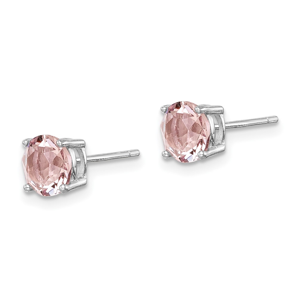 Sterling Silver Rhod-pltd Lavender Pink Crystal Birthstone Earrings (QE14067JUN)