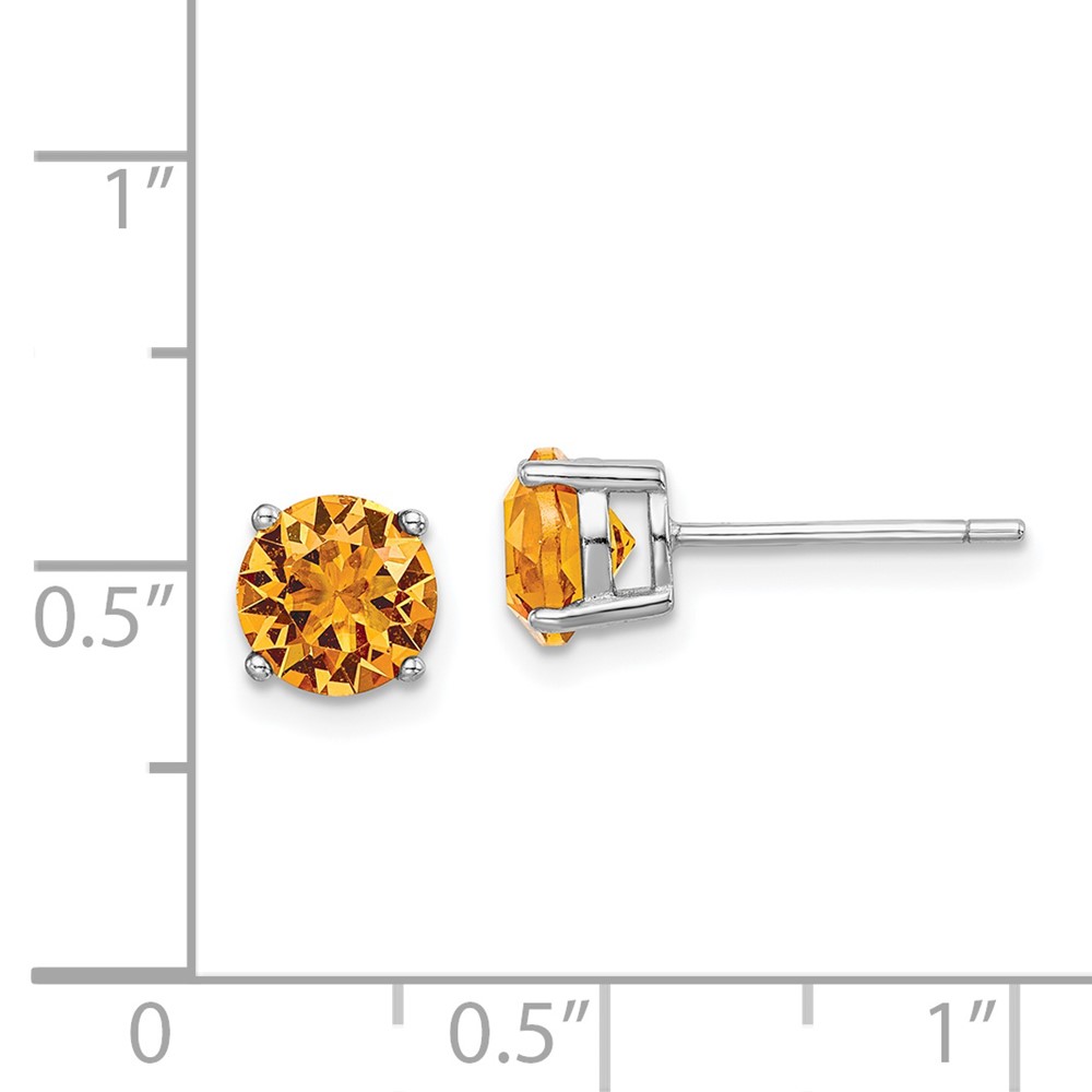 Sterling Silver Rhod-pltd Yellow Crystal Birthstone Earrings (QE14067NOV)
