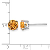 Sterling Silver Rhodium-plated GoldenYellow Crystal Birthstone Earrings view 4