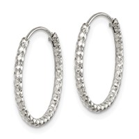 Sterling Silver Diamond Cut 1.5x 18mm Endless Hoop Earrings view 2