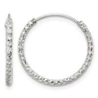 Sterling Silver Diamond Cut 1.5x 18mm Endless Hoop Earrings view 1