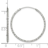 Sterling Silver Diamond Cut 1.5x 28mm Endless Hoop Earrings view 4