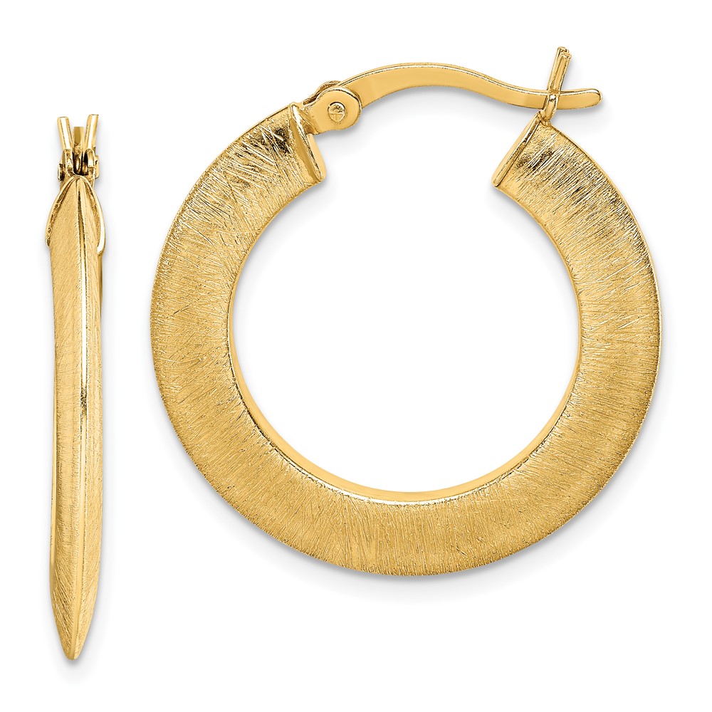 Gold-Tone Sterling Silver Brushed Hoop Earrings | eBay