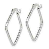 Sterling Silver Polished Square Hoop Earrings view 2
