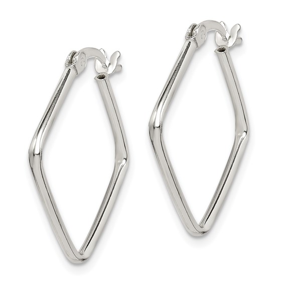 Sterling Silver Polished Square Hoop Earrings