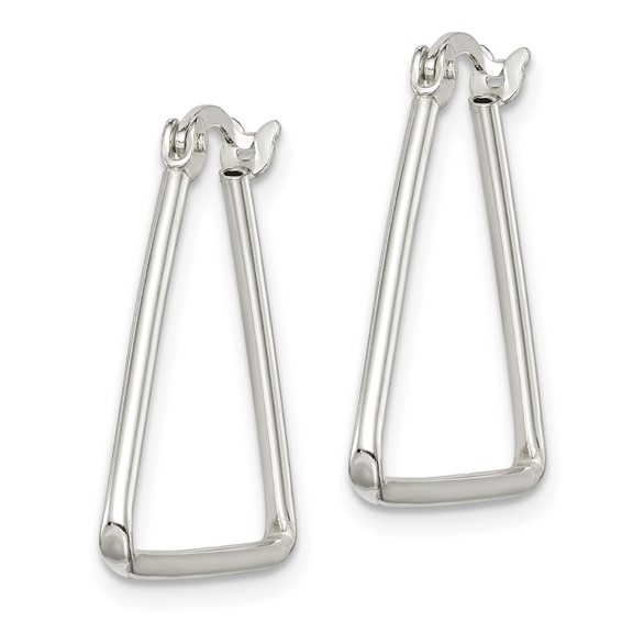 Sterling Silver Polished Triangle Hoop Earrings