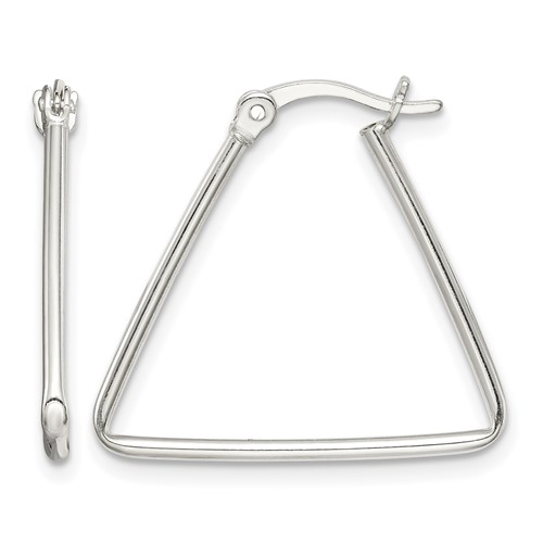 Sterling Silver Polished Triangle Hoop Earrings