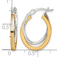 Sterling Silver and Gold-tone Double Hoop Earrings view 4