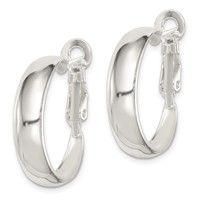 Sterling Silver Polished 6mm Omega Back Hoop Earrings view 2