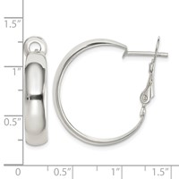 Sterling Silver Polished 6mm Omega Back Hoop Earrings view 4