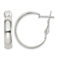 Sterling Silver Polished 6mm Omega Back Hoop Earrings view 1