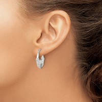 Sterling Silver Polished & Laser Cut Claddagh Hoop Earrings view 3