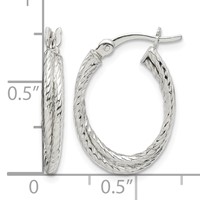 Sterling Silver Twisted and Textured Hoop Earrings view 4