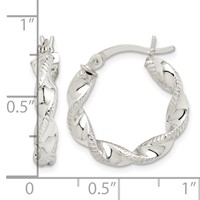 Sterling Silver Twisted and Textured Hoop Earrings view 4
