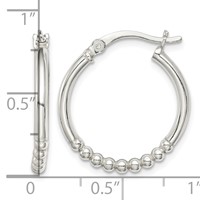 Sterling Silver Beaded Hoop Earrings view 4